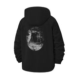 Astronaut Skull Art Unisex Full-Zip Printed Waterproof Hooded Windbreaker