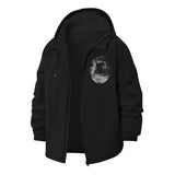 Astronaut Skull Art Unisex Full-Zip Printed Waterproof Hooded Windbreaker