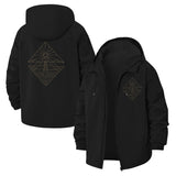Geometric Pyramid Unisex Full-Zip Printed Waterproof Hooded Windbreaker