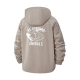 Be Kind to Animals Unisex Full-Zip Printed Waterproof Hooded Windbreaker