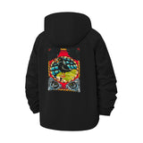 Owl Eyes Abstract Art Unisex Full-Zip Printed Waterproof Hooded Windbreaker