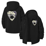 Floral Heart Guitar Pick Unisex Full-Zip Printed Waterproof Hooded Windbreaker