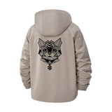 Geometric Cat Unisex Full-Zip Printed Waterproof Hooded Windbreaker