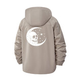 Skull Moon Unisex Full-Zip Printed Waterproof Hooded Windbreaker