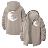 Skull Moon Unisex Full-Zip Printed Waterproof Hooded Windbreaker
