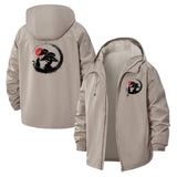 Dragon Brush Art Unisex Full-Zip Printed Waterproof Hooded Windbreaker