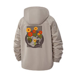 Modern Floral Art Unisex Full-Zip Printed Waterproof Hooded Windbreaker