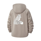 Intricate Fox Illustration Unisex Full-Zip Printed Waterproof Hooded Windbreaker