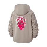 Anatomical Heart Botanical Unisex Full-Zip Printed Waterproof Hooded Windbreaker