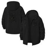 Dragon Motif Unisex Full-Zip Printed Waterproof Hooded Windbreaker
