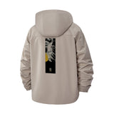 Abstract Botanical Unisex Full-Zip Printed Waterproof Hooded Windbreaker