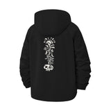 Floral Skull Unisex Full-Zip Printed Waterproof Hooded Windbreaker