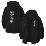 Floral Skull Unisex Full-Zip Printed Waterproof Hooded Windbreaker