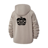 Stylized Skull Unisex Full-Zip Printed Waterproof Hooded Windbreaker