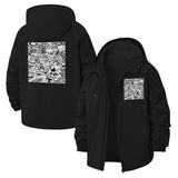Doodle Skull Unisex Full-Zip Printed Waterproof Hooded Windbreaker