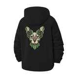 Botanical Cat Art Unisex Full-Zip Printed Waterproof Hooded Windbreaker