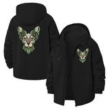 Botanical Cat Art Unisex Full-Zip Printed Waterproof Hooded Windbreaker