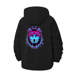 Neon Wolf Unisex Full-Zip Printed Waterproof Hooded Windbreaker
