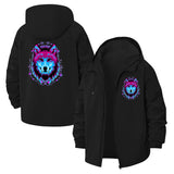 Neon Wolf Unisex Full-Zip Printed Waterproof Hooded Windbreaker