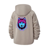 Neon Wolf Unisex Full-Zip Printed Waterproof Hooded Windbreaker
