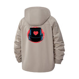 Robot Heart Unisex Full-Zip Printed Waterproof Hooded Windbreaker