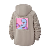 Surreal Alien Motif Unisex Full-Zip Printed Waterproof Hooded Windbreaker