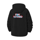 Stay Focused Unisex Full-Zip Printed Waterproof Hooded Windbreaker