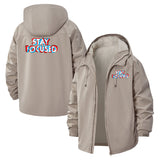 Stay Focused Unisex Full-Zip Printed Waterproof Hooded Windbreaker
