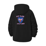 Not Rude Just Shy Cat Unisex Full-Zip Printed Waterproof Hooded Windbreaker