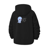 Meme Alien Unisex Full-Zip Printed Waterproof Hooded Windbreaker
