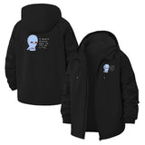Meme Alien Unisex Full-Zip Printed Waterproof Hooded Windbreaker