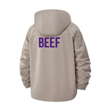 Bold Typographic Unisex Full-Zip Printed Waterproof Hooded Windbreaker