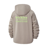 Pickles Humor Unisex Full-Zip Printed Waterproof Hooded Windbreaker