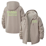 Pickles Humor Unisex Full-Zip Printed Waterproof Hooded Windbreaker