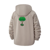 Brain Tree Unisex Full-Zip Printed Waterproof Hooded Windbreaker