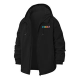 Feels Typographic Unisex Full-Zip Printed Waterproof Hooded Windbreaker