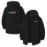 Feels Typographic Unisex Full-Zip Printed Waterproof Hooded Windbreaker