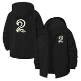 Stylized Snake Motif Unisex Full-Zip Printed Waterproof Hooded Windbreaker