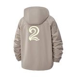 Stylized Snake Motif Unisex Full-Zip Printed Waterproof Hooded Windbreaker