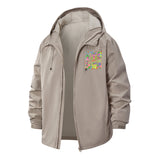 Whimsical Cartoon Fantasy Unisex Full-Zip Printed Waterproof Hooded Windbreaker