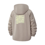 Geometric Pattern Unisex Full-Zip Printed Waterproof Hooded Windbreaker