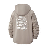Nighttime Quote Unisex Full-Zip Printed Waterproof Hooded Windbreaker
