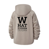 Bold Typographic Unisex Full-Zip Printed Waterproof Hooded Windbreaker