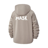 Typographic Mask Unisex Full-Zip Printed Waterproof Hooded Windbreaker