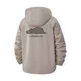 Minimalist Capybara Unisex Full-Zip Printed Waterproof Hooded Windbreaker
