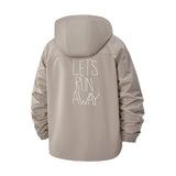 Let's Run Away Unisex Full-Zip Printed Waterproof Hooded Windbreaker