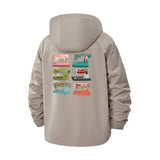 Retro Sewing Machine Unisex Full-Zip Printed Waterproof Hooded Windbreaker