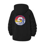 Surf Wave Unisex Full-Zip Printed Waterproof Hooded Windbreaker