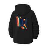 Retro Cassette Tape Unisex Full-Zip Printed Waterproof Hooded Windbreaker