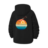 Retro Sunset Jetstream Unisex Full-Zip Printed Waterproof Hooded Windbreaker